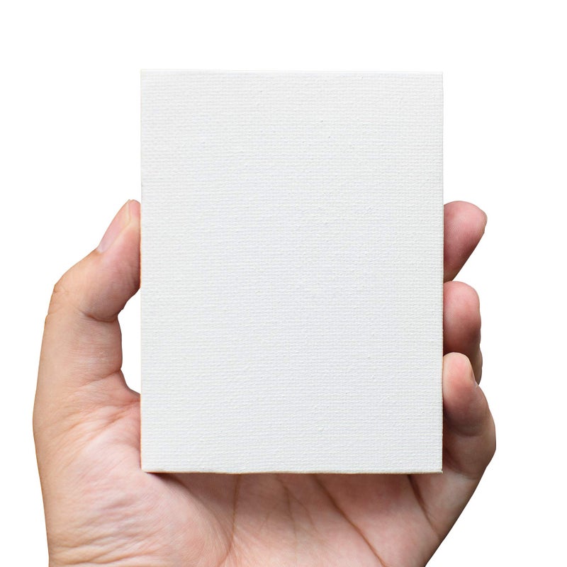 FIXSMITH 3x4 Inch Mini Stretched Canvas Easel Set- Bulk Pack of 12,Set Contains 12 Rectangle Canvases &12 Mini Easels,Small White Art Canvases & Wood Easels for Painting Craft Drawing Decoration - Image 5